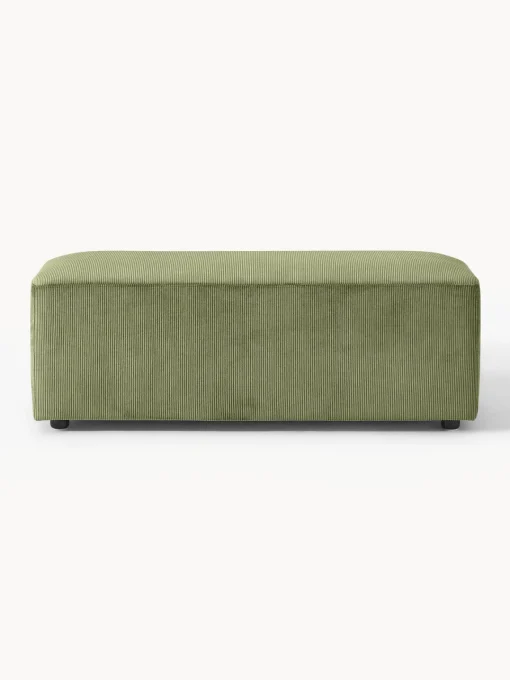 Westwing Collection Puf reposapiés de pana grande Melva, 116 x 42 cm^ Reposapiés|Sofás