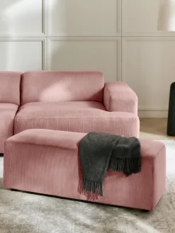 Westwing Collection Puf reposapiés de pana Melva, An 99 x F 42 cm^ Reposapiés|Sofás