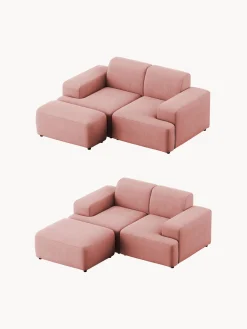 Westwing Collection Puf reposapiés de pana Melva, An 99 x F 42 cm^ Reposapiés|Sofás