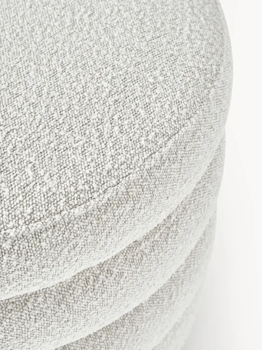 Westwing Collection Puf reposapiés grande en tejido bouclé con espacio de almacenamiento Alto