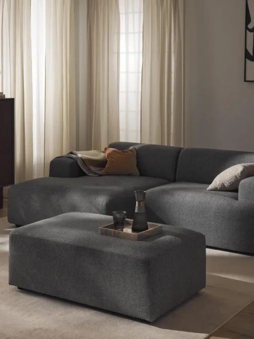 Westwing Collection Puf reposapiés grande Melva, 116 x 72 cm^ Reposapiés|Sofás