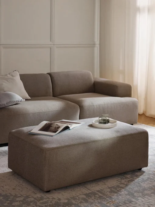 Westwing Collection Puf reposapiés grande Melva, 116 x 72 cm^ Reposapiés|Sofás
