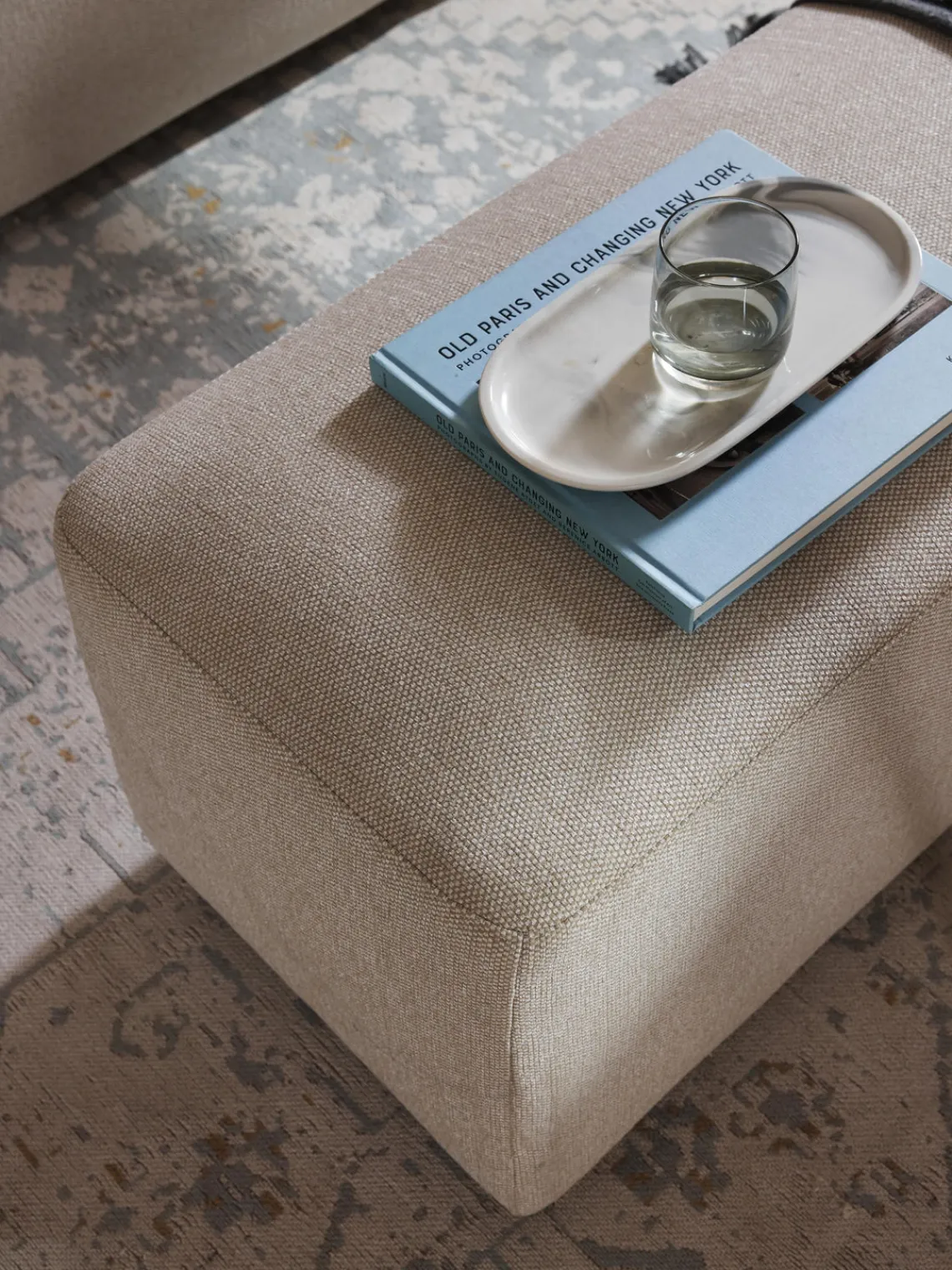 Westwing Collection Puf reposapiés grande Melva, An 116 x F 42 cm