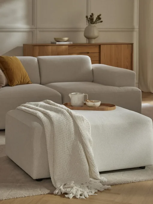 Westwing Collection Puf reposapiés Melva, 99 x 72 cm