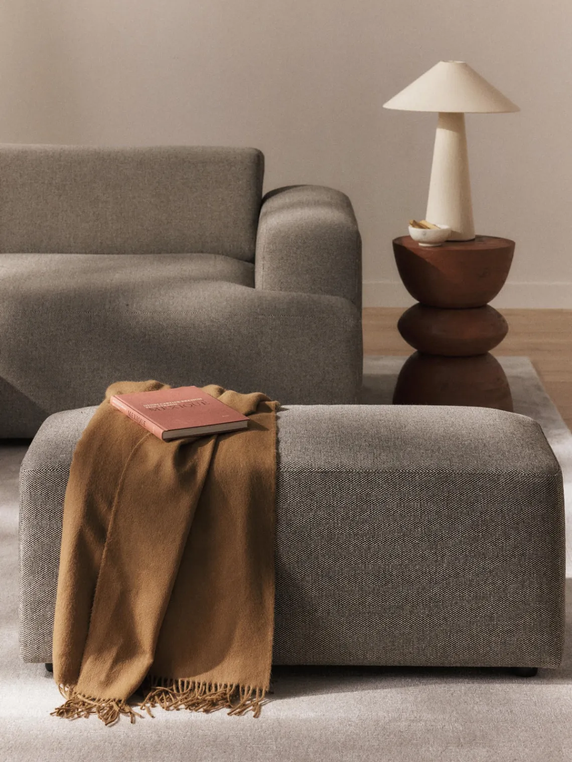 Westwing Collection Puf reposapiés Melva, 99 x 42 cm^ Reposapiés|Sofás