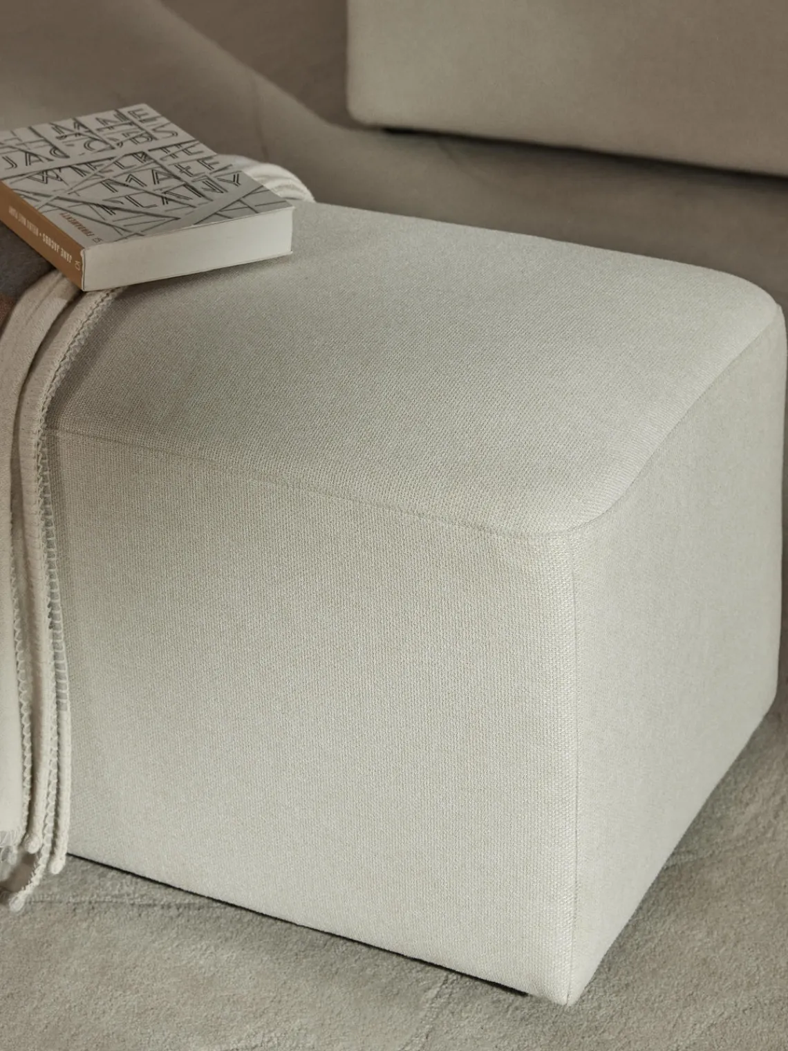 Westwing Collection Puf reposapiés Melva, 99 x 42 cm