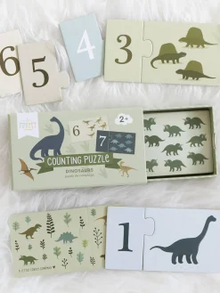 A Little Lovely Company Puzzle de madera para contar Dinosaurs^Niños Juguetes A Partir De 1 Año|Decoración Infantil