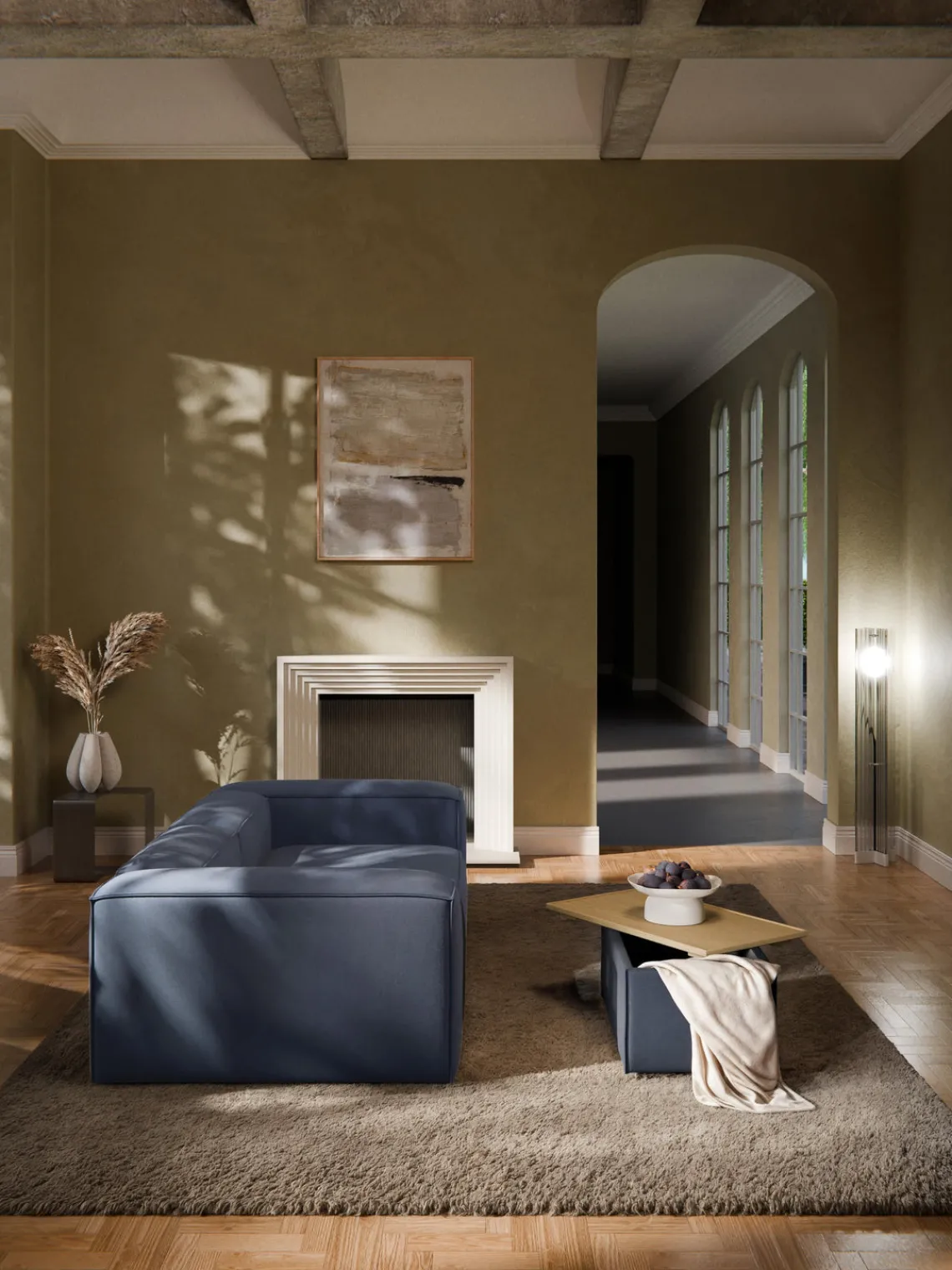 Westwing Collection Reposapiés puf con espacio de almacenamiento Lennon^ Reposapiés|Sofás