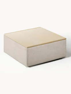 Westwing Collection Reposapiés puf de mezcla de lino con espacio de almacenamiento Lennon^ Reposapiés|Sofás