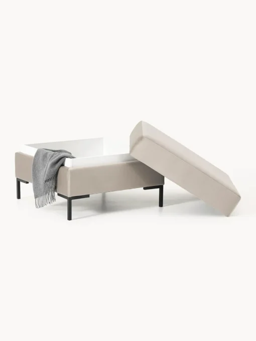 Westwing Collection Reposapiés puf de terciopelo con espacio de almacenamiento Luna^ Reposapiés|Sofás