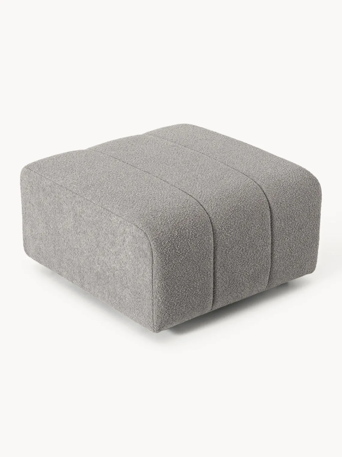 Westwing Collection Reposapiés puf en tejido bouclé Lena