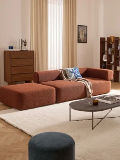 Westwing Collection Reposapiés puf en tejido bouclé Anton^ Sofás