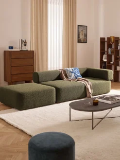 Westwing Collection Reposapiés puf en tejido bouclé Anton