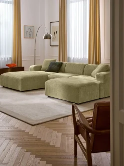 Westwing Collection Reposapiés puf grande Melva, 116 x 72 cm^ Reposapiés|Sofás