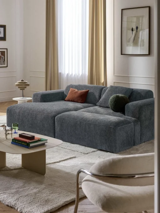 Westwing Collection Reposapiés puf grande Melva, 116 x 42 cm