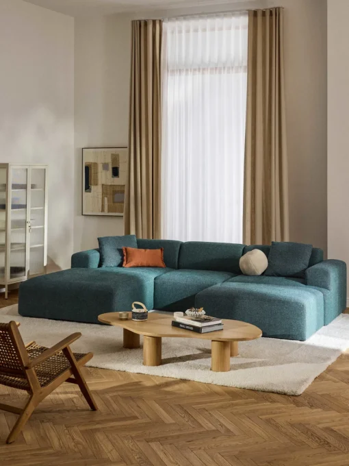 Westwing Collection Reposapiés puf grande Melva, 116 x 72 cm^ Reposapiés|Sofás