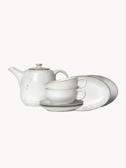 Broste Copenhagen Servicio de té artesanal Nordic Vanilla, 2 comensales (7 pzas.)^ Vajillas Completas|Menaje De Mesa