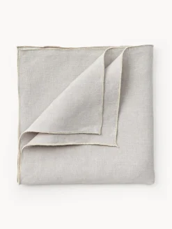 Westwing Collection Servilletas de lino con ribete Kennedy, 4 uds.