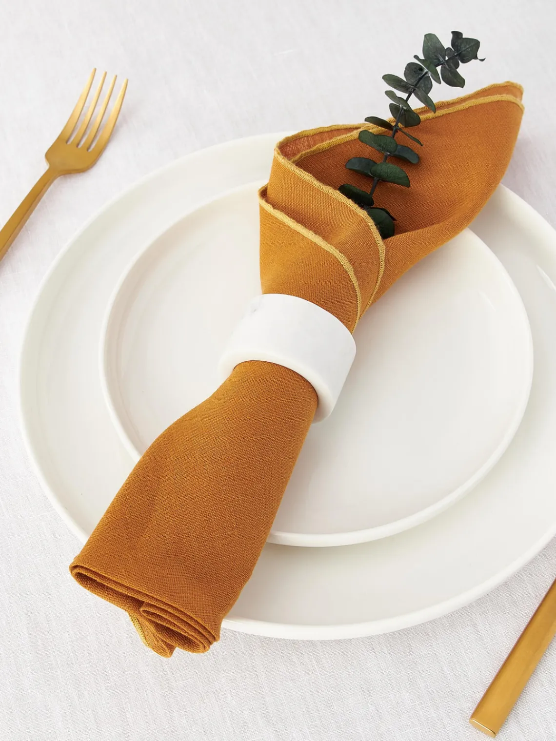 Westwing Collection Servilletas de lino con ribete Kennedy, 4 uds.^ Servilletas|Servilletas Y Servilleteros