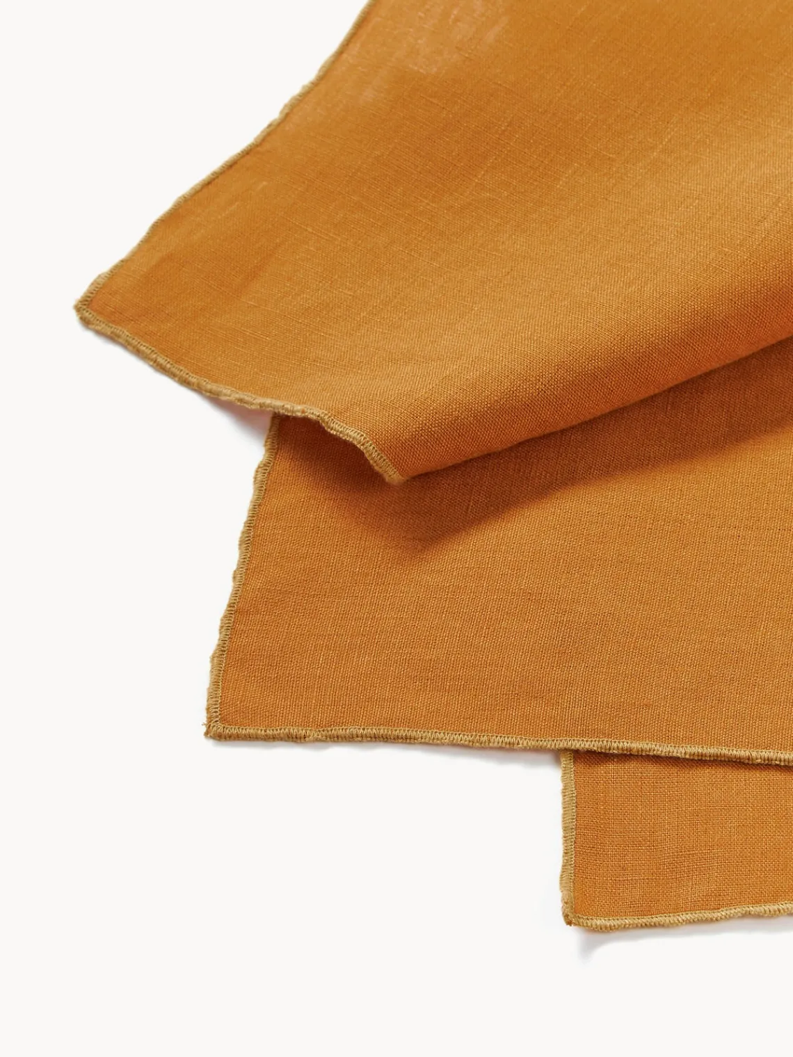 Westwing Collection Servilletas de lino con ribete Kennedy, 4 uds.^ Servilletas|Servilletas Y Servilleteros