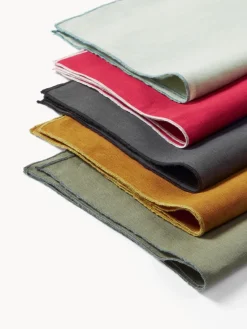 Westwing Collection Servilletas de lino con ribete Kennedy, 4 uds.^ Servilletas|Servilletas Y Servilleteros