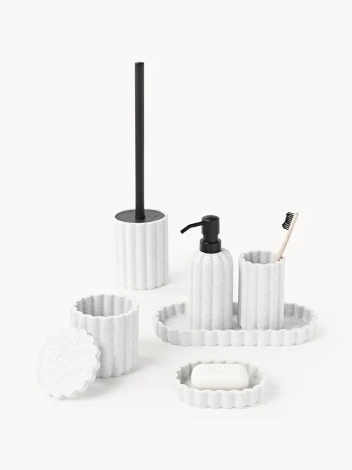 Westwing Collection Set de accesorios de baño Giselle, 3 pzas.^ Jarrones