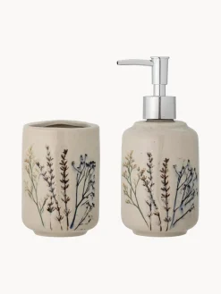 Bloomingville Set de baño artesanal Bea, 2 pzas.^ Dispensador De Jabón Y Jaboneras|Jarrones