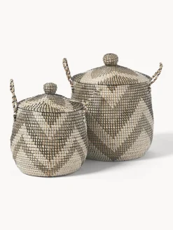 Westwing Collection Set de cestas con tapadera Mija, 2 uds.