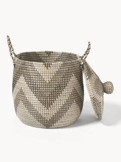 Westwing Collection Set de cestas con tapadera Mija, 2 uds.