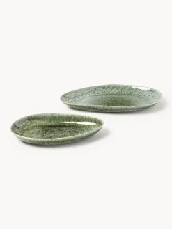 Westwing Collection Set de fuentes artesanales con forma orgánica Macey, 2 uds.