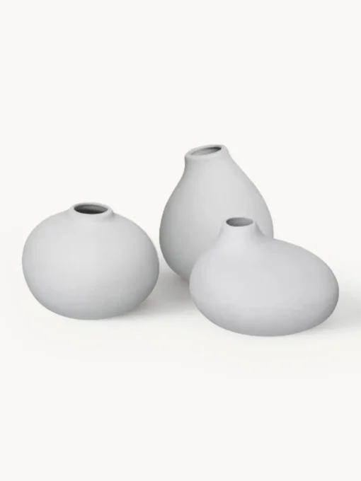 blomus Set de jarrones pequeños de porcelana Nona, 3 uds.