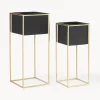 Westwing Collection Set de maceteros de metal Leilani, 2 uds.