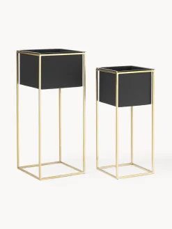 Westwing Collection Set de maceteros de metal Leilani, 2 uds.
