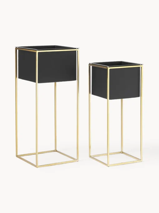 Westwing Collection Set de maceteros de metal Leilani, 2 uds.