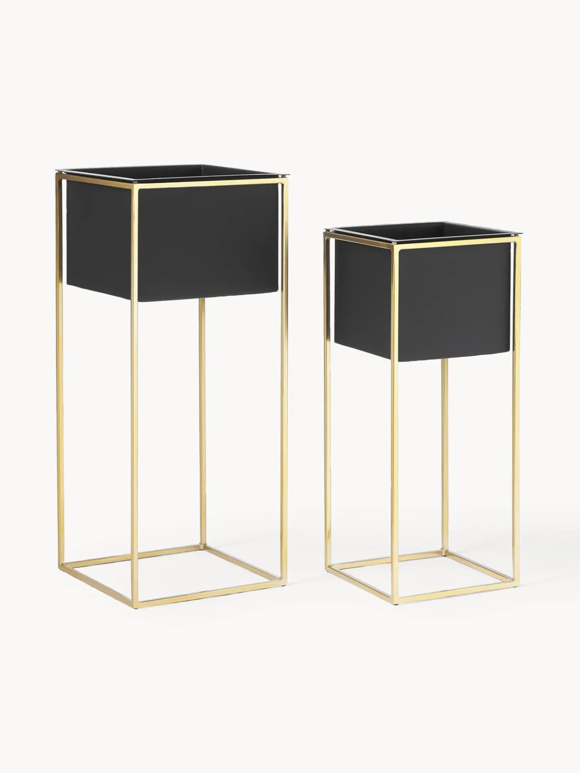 Westwing Collection Set de maceteros de metal Leilani, 2 uds.