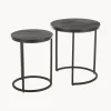 Westwing Collection Set de mesas auxiliares de madera de mango Andrew, 2 uds.^ Mesas Auxiliares
