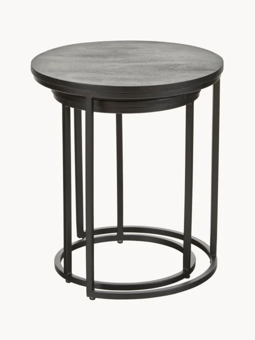 Westwing Collection Set de mesas auxiliares de madera de mango Andrew, 2 uds.^ Mesas Auxiliares