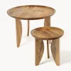 Set de mesas auxiliares de madera de mango Ella, 2 uds.^ Mesas Auxiliares