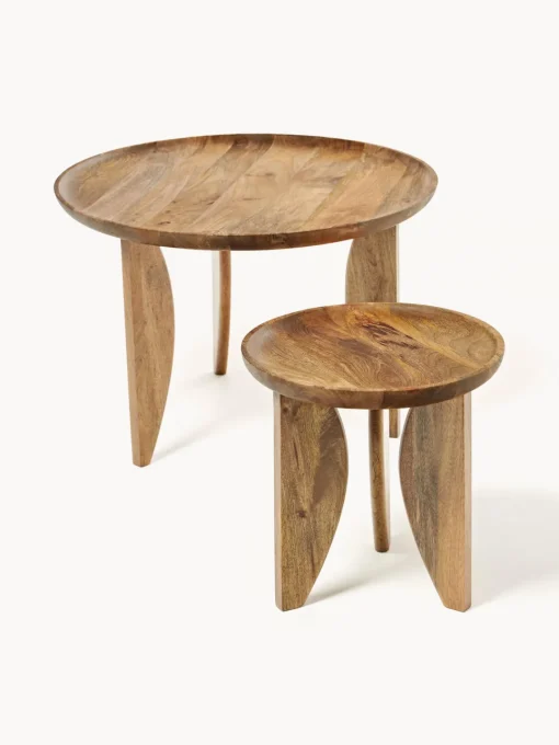 Set de mesas auxiliares de madera de mango Ella, 2 uds.^ Mesas Auxiliares