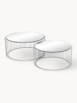 Kare Design Set de mesas de centro Wire, 2 uds., tablero de vidrio^ Mesas De Centro|Mesas De Centro
