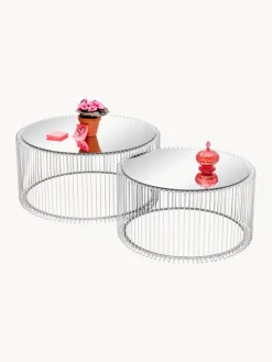 Kare Design Set de mesas de centro Wire, 2 uds., tablero de vidrio^ Mesas De Centro|Mesas De Centro