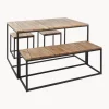Jan Kurtz Set de muebles de jardín de madera de robinia Alois, 4 pzas.