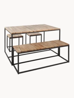 Jan Kurtz Set de muebles de jardín de madera de robinia Alois, 4 pzas.