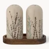 Bloomingville Set de salero y pimentero artesanales Bea, 3 pzas.^ Molinillos De Especias|Molinillos De Especias