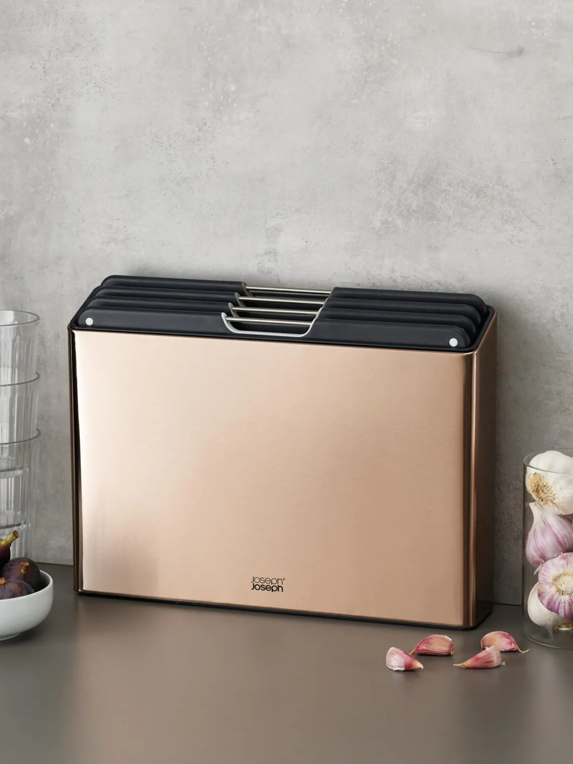 Joseph Joseph Set de tablas de cortar con soporte Folio, 5 pzas.^ Tablas De Cortar|Utensilios De Cocina