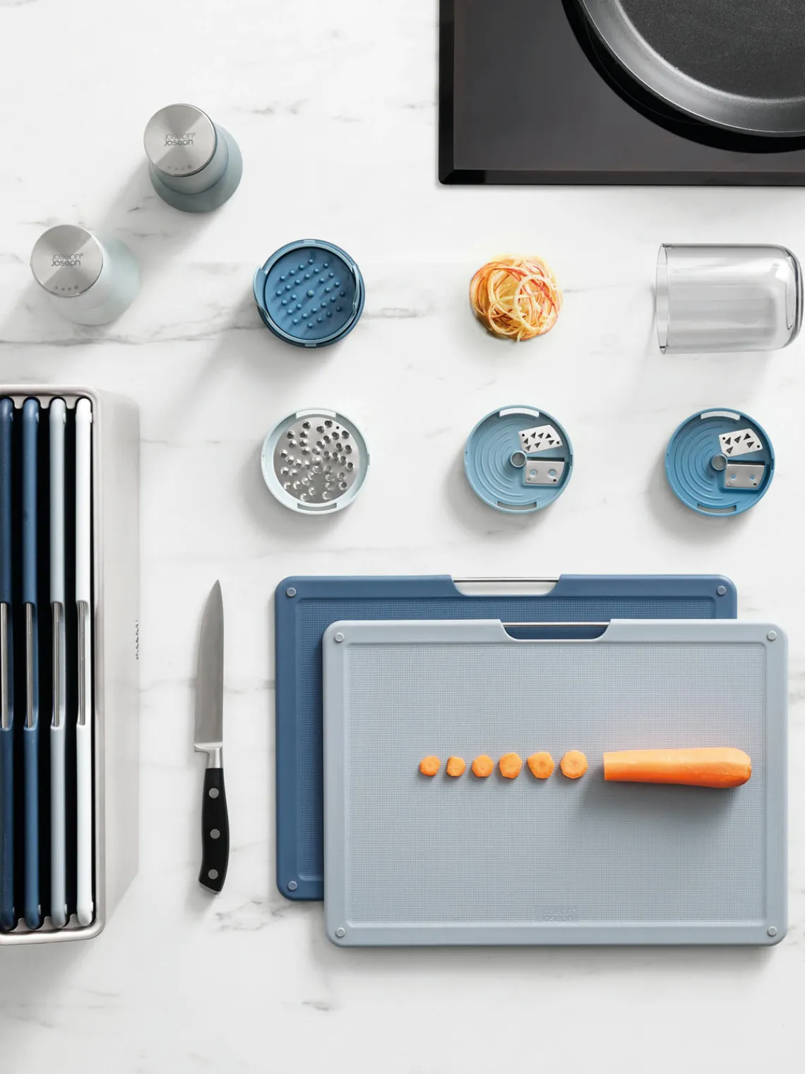 Joseph Joseph Set de tablas de cortar con soporte Folio, 5 pzas.^ Tablas De Cortar|Utensilios De Cocina