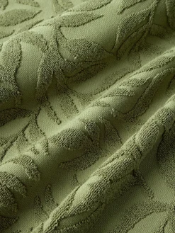 Westwing Collection Set de toallas de algodón con relieves Leaf, tamaños diferentes