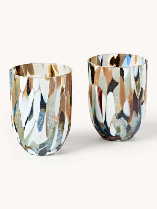 ANNA VON LIPA Set de vasos soplados Big Confetti, 6 uds.