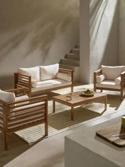 Westwing Collection Set lounge para exterior de madera de acacia Bo, 4 pzas.
