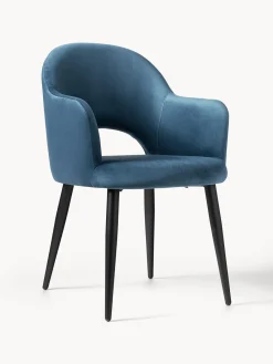 Westwing Collection Silla con reposabrazos de terciopelo Rachel